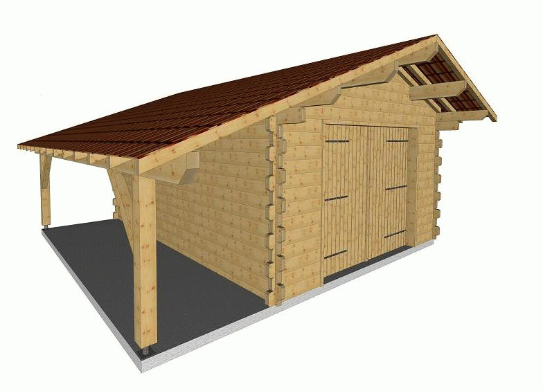 Garage madrier 4.00 x 5.00 m + bûcher 1.50 m garage-madrier2